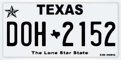 TX license plate DOH2152