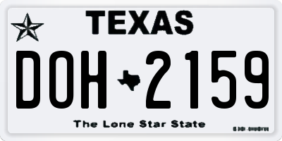 TX license plate DOH2159