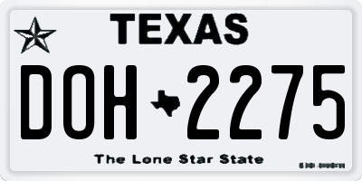 TX license plate DOH2275