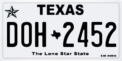 TX license plate DOH2452