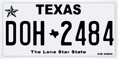 TX license plate DOH2484