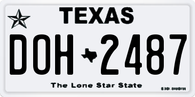 TX license plate DOH2487