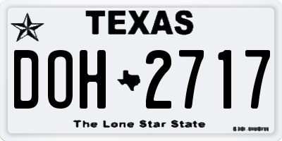 TX license plate DOH2717