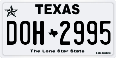 TX license plate DOH2995