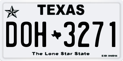 TX license plate DOH3271