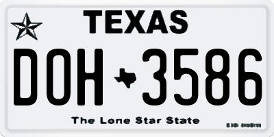 TX license plate DOH3586