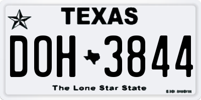 TX license plate DOH3844