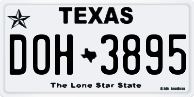 TX license plate DOH3895