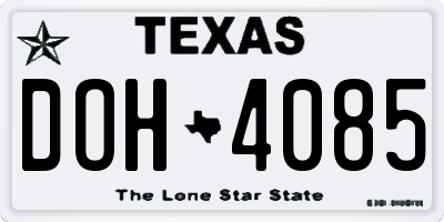 TX license plate DOH4085