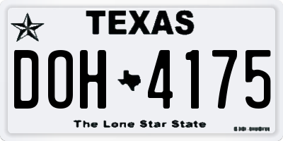 TX license plate DOH4175