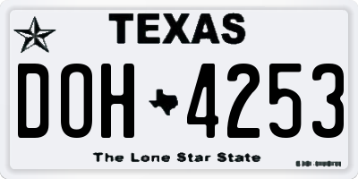 TX license plate DOH4253