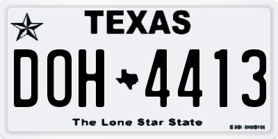TX license plate DOH4413
