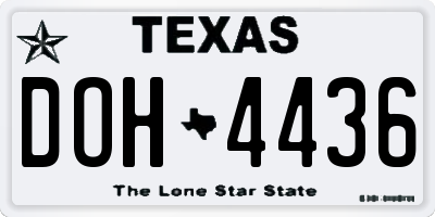 TX license plate DOH4436
