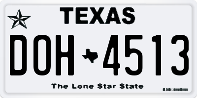 TX license plate DOH4513