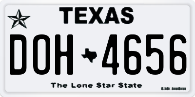 TX license plate DOH4656