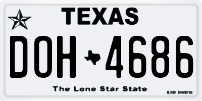 TX license plate DOH4686