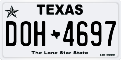 TX license plate DOH4697
