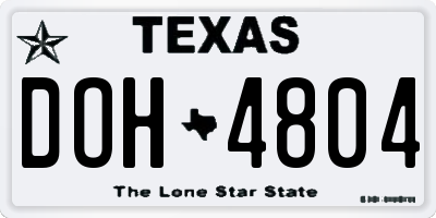 TX license plate DOH4804