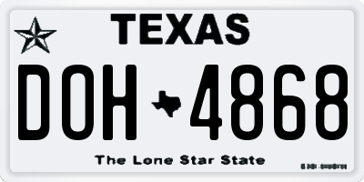 TX license plate DOH4868