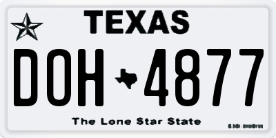 TX license plate DOH4877