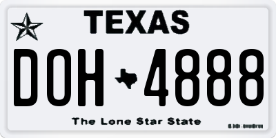TX license plate DOH4888