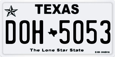 TX license plate DOH5053