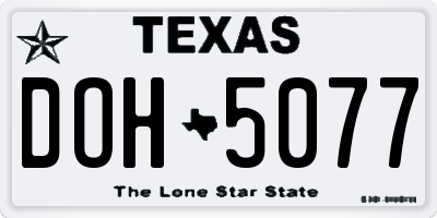 TX license plate DOH5077