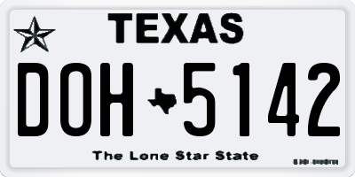 TX license plate DOH5142