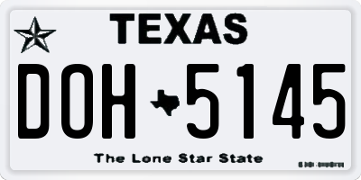 TX license plate DOH5145