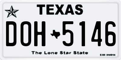 TX license plate DOH5146