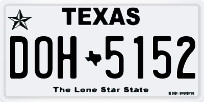 TX license plate DOH5152