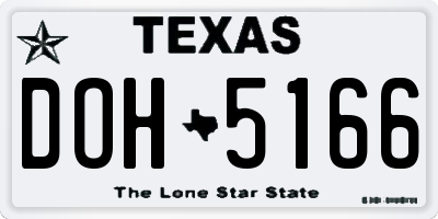 TX license plate DOH5166