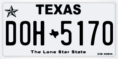 TX license plate DOH5170
