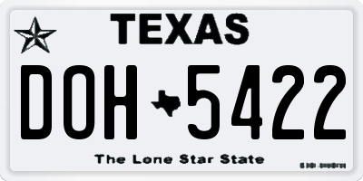 TX license plate DOH5422