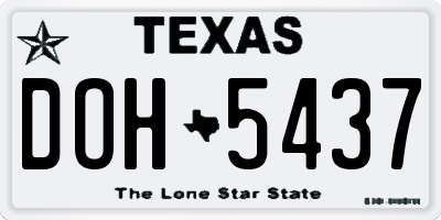 TX license plate DOH5437