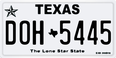 TX license plate DOH5445