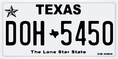 TX license plate DOH5450