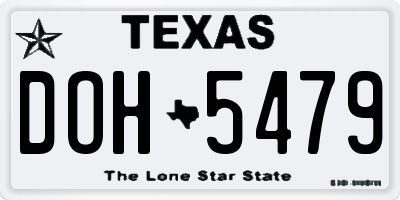 TX license plate DOH5479