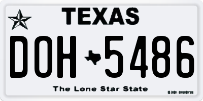 TX license plate DOH5486