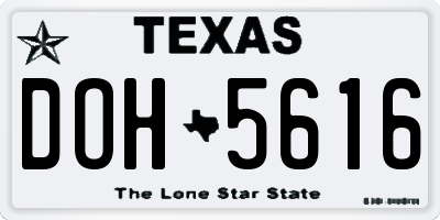TX license plate DOH5616