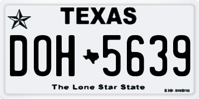 TX license plate DOH5639
