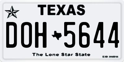 TX license plate DOH5644
