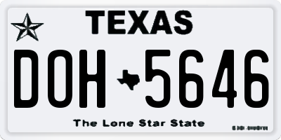 TX license plate DOH5646