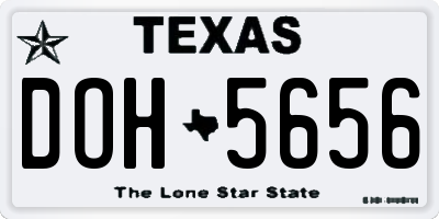 TX license plate DOH5656