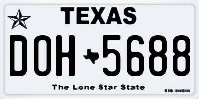 TX license plate DOH5688