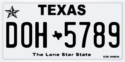 TX license plate DOH5789