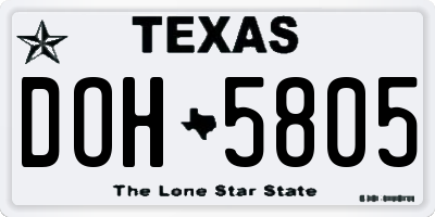 TX license plate DOH5805