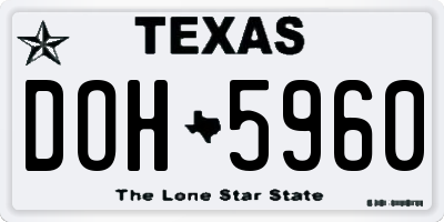 TX license plate DOH5960