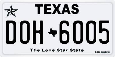 TX license plate DOH6005