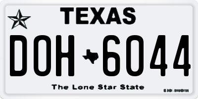 TX license plate DOH6044